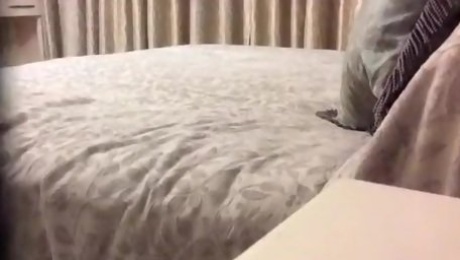 Old white guy fucks a young black hoe in a hotel on