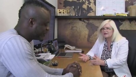 Doctor Lacey smokes a huge black dick