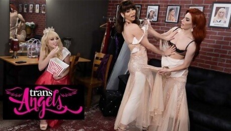 TRANS ANGELS - Korra Del Rio & Ariel Demure Get Fingered By Kate Zoha For Lossing The Pageant